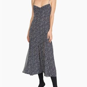 NWT La Ligne Luca dress.  Navy with white dots.  Size L.